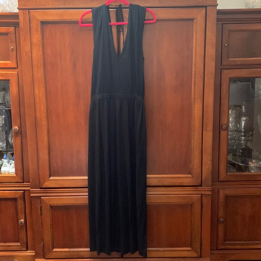 Soft Joie black deep v-neck jersey maxi dress size S